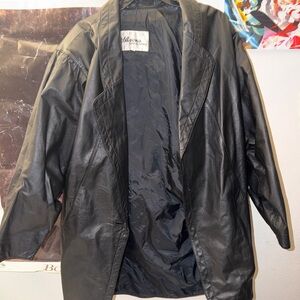 Wilsons Leather Black Trench Coat